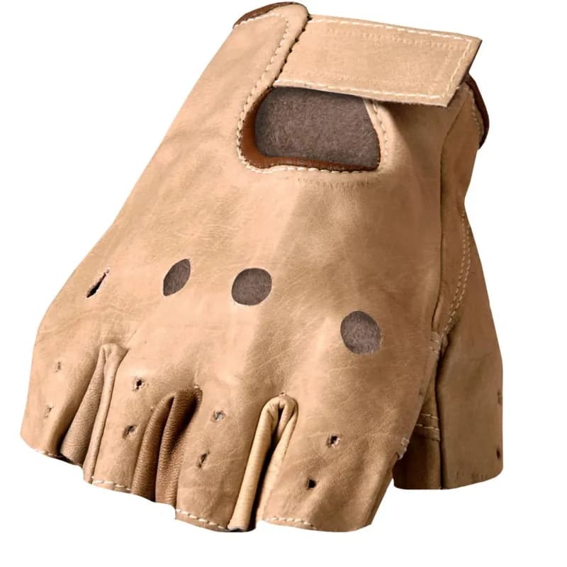 Hot Leathers GVM1005 Brown Unlined Fingerless Leather Gloves with Padded Palm — image 1 of 1