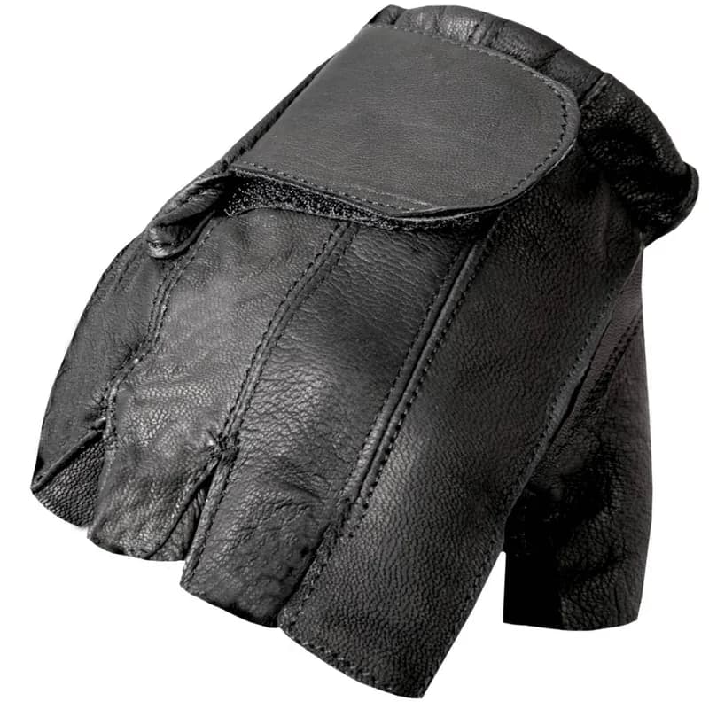 Hot Leathers GVM1011 Premium Leather Unlined Fingerless Gloves with Padded Gel Palm — image 1 of 1