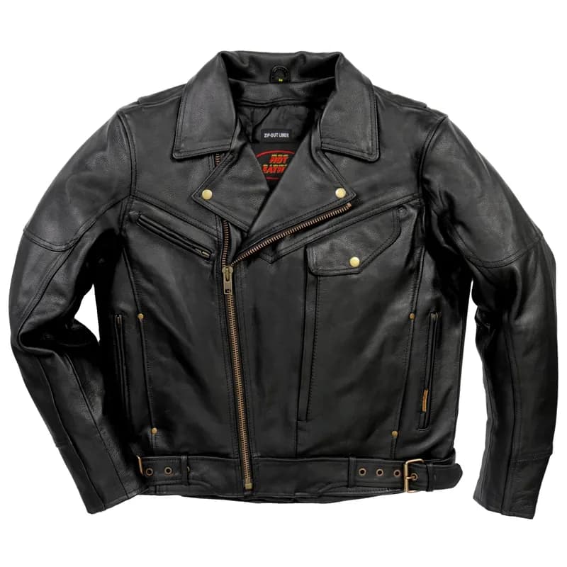 Hot Leathers JKM1022 Mens Motorcycle Leather Jacket with Concealed Carry Pocket — image 1 of 1