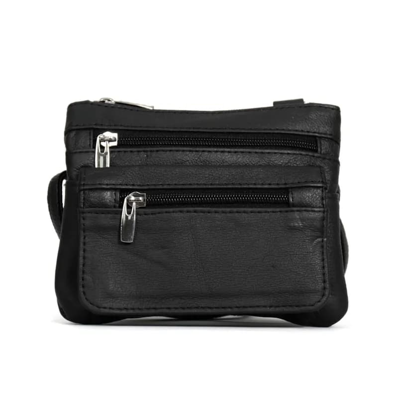Hot Leathers Small Leather Purse with Two Zippers and Clips PUA1169 — image 1 of 1