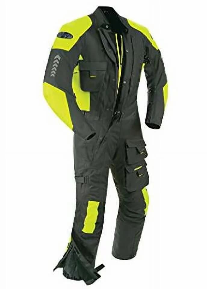 Joe Rocket 'Survivor' Mens Black/Hi-Visibility Yellow Textile Riding Suit — image 1 of 1