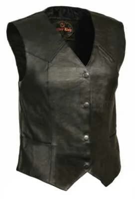 Leather King SH1227 Pink Ladies Classic Leather Four Snap Vest — image 1 of 1