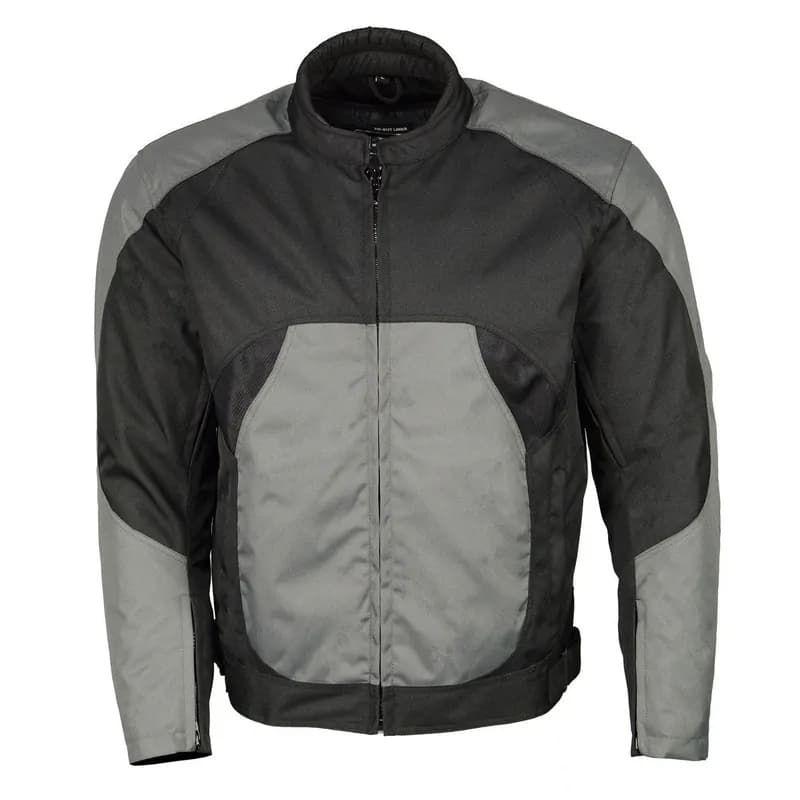 M Boss Motorcycle Apparel BOS11701 Men's Black/Grey Nylon Motorcycle Racer Riding Jacket with Mesh Panel Black — image 1 of 1