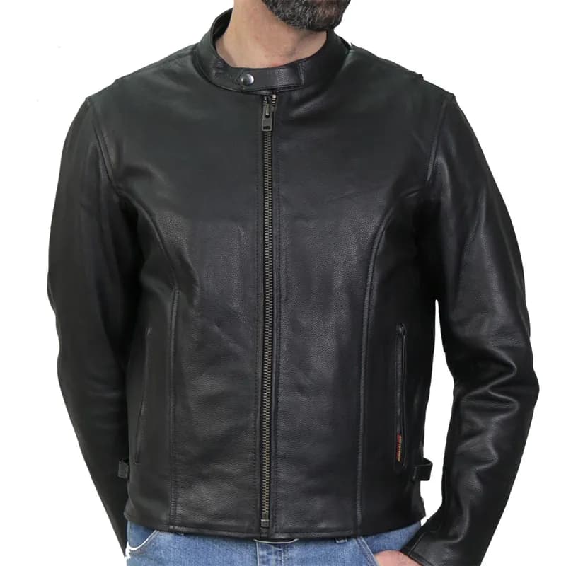 Men’s Black ‘Carry and Conceal’ Leather Jacket — image 1 of 1