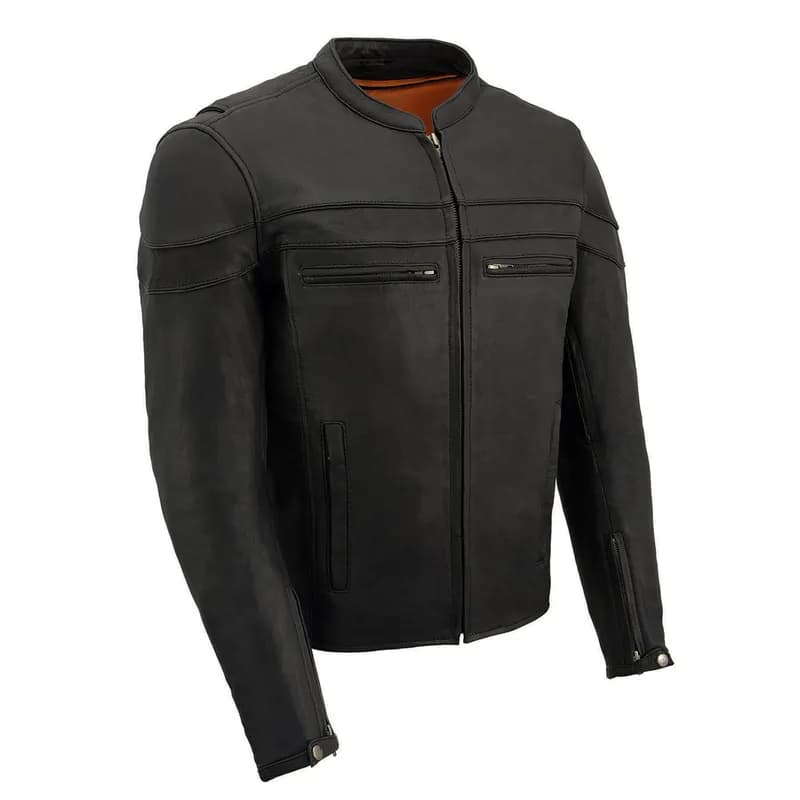Men's ‘Crossover’ Black Leather Lightweight MC Jacket — image 1 of 1