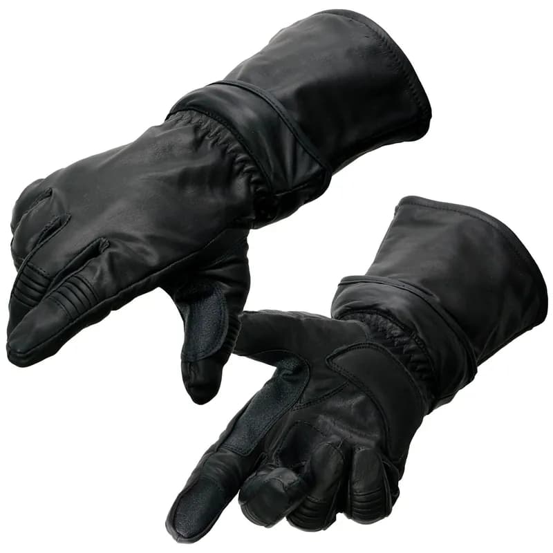 Men's Gauntlet Motorcycle Hand Gloves-Removeable Zip-Off-Long Cuff Thermal Lined Gel — image 1 of 1