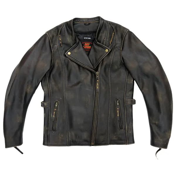 Men’s ‘Skull and Bones’ Leather Jacket with Flannel Lining — image 1 of 1