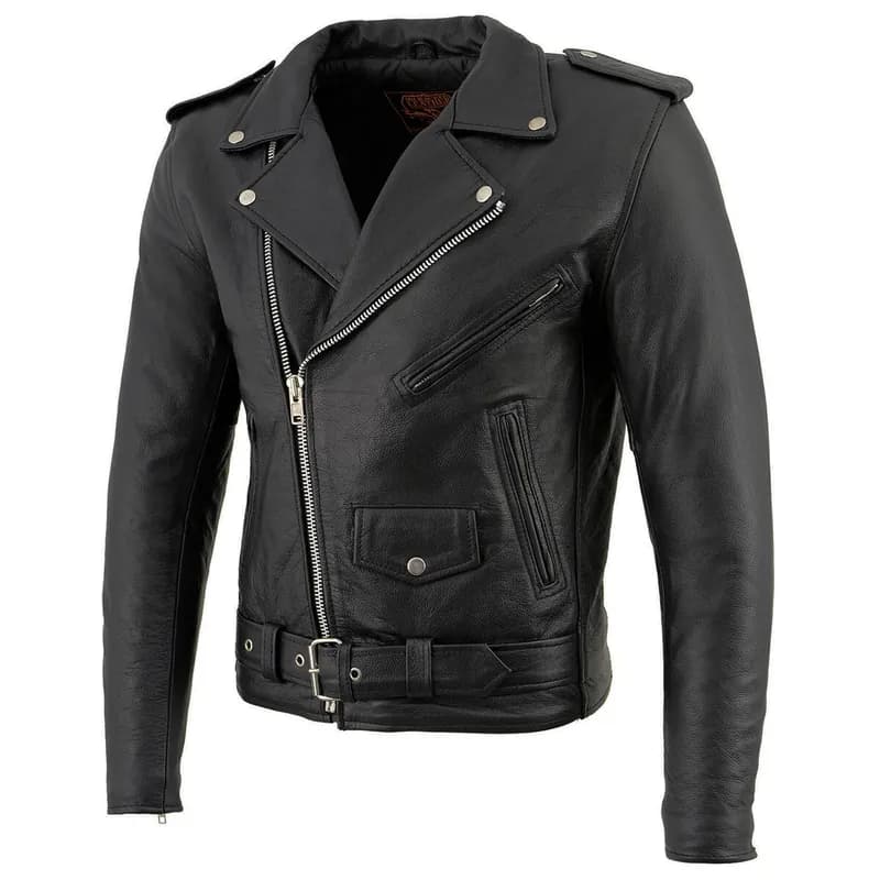 Men's The Legend Classic Brando Black Premium Leather Motorcycle Jacket — image 1 of 1