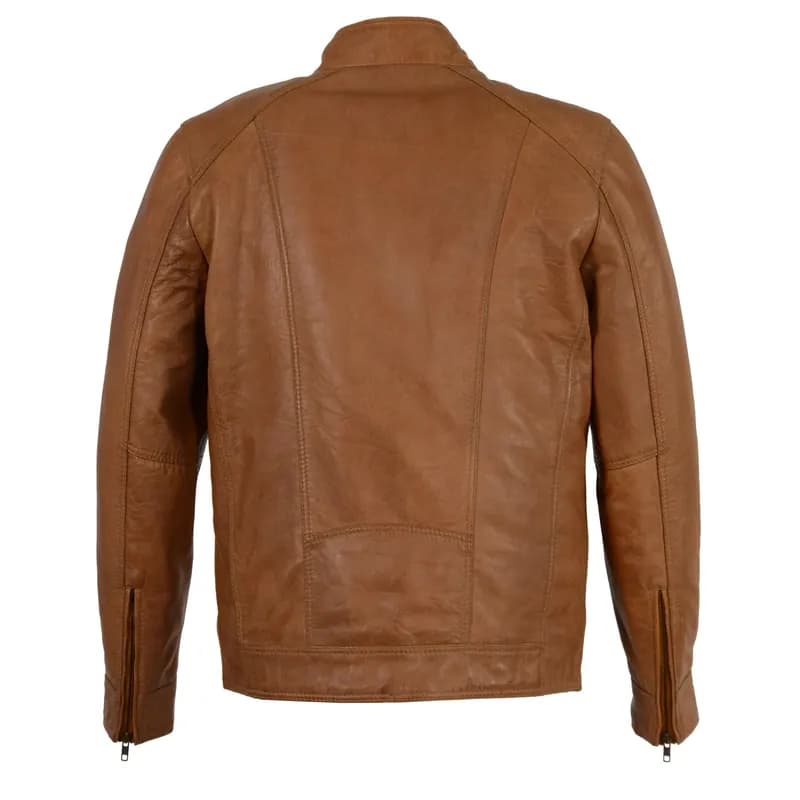 Milwaukee Leather Men's Saddle Color Lambskin Motorcycle Fashion Leather Jacket SFM1860 — image 1 of 1