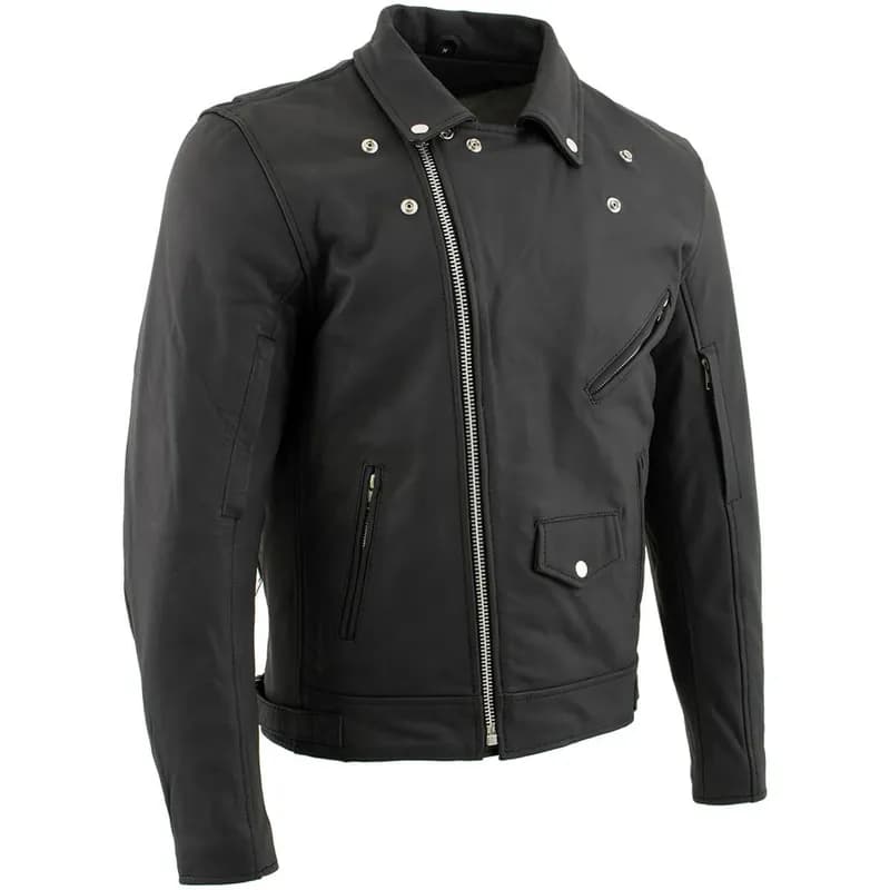 Milwaukee Leather LKM17010 Men's Reaper Premium Matte Black Leather Motorcycle Biker Riders Jacket — image 1 of 1