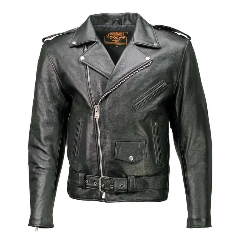Milwaukee Leather LKM1703 Men's Classic Black Premium Leather Motorcycle Biker Rider Jacket — image 1 of 1