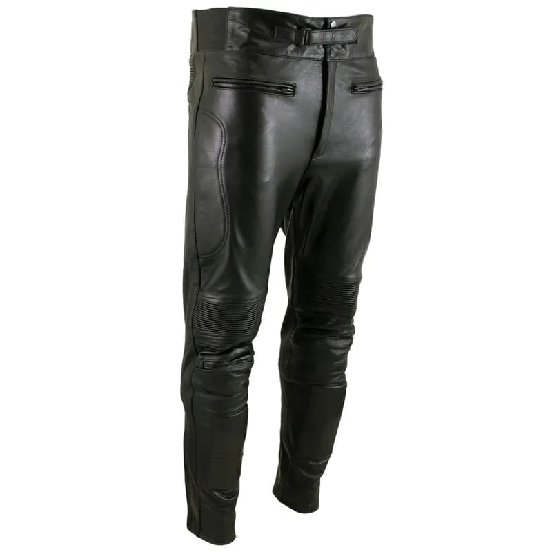 Milwaukee Leather LKM5713 Men's Premium Black Cowhide Leather Racing Pants w/ CE Armor Knee Protection — image 1 of 1