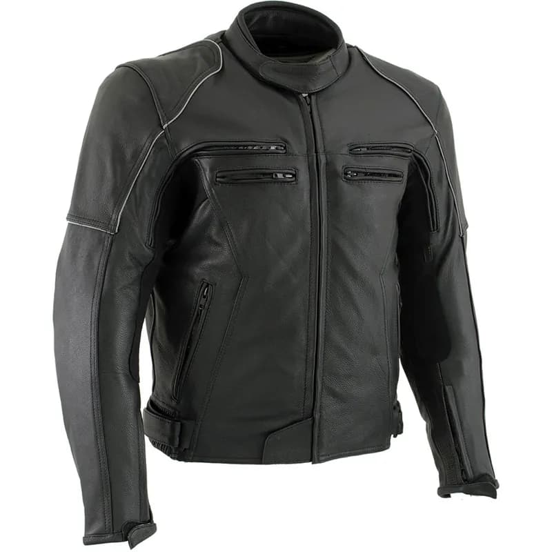 Milwaukee Leather LM17013 Men's Premium Black Advanced Leather Motorcycle Jacket w/ CE Armor Protection — image 1 of 1
