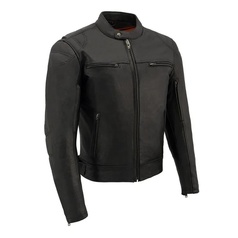 Milwaukee Leather MLM1560 Men's Black Long Body and Vented Motorcycle Leather Jacket — image 1 of 1