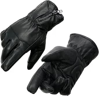 Milwaukee Leather MG7505 Men's Black Gauntlet Leather Winter Motorcycle Hand Gloves — image 1 of 1