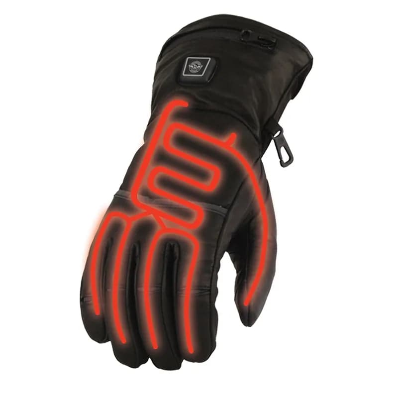 Milwaukee Leather MG7513 Men's Black ‘Heated’ Gauntlet Waterproof Winter Gloves with i-Touch — image 1 of 1