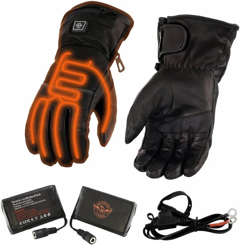 Milwaukee Leather MG7513SET Men’s Heated Winter Gloves for Motorcycle Ski Hunting/Harness Wire and i-Touch — image 1 of 1