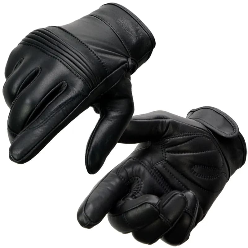Milwaukee Leather MG7536 Men's Black Leather Gel Palm Motorcycle Gloves w/ Flex Knuckles and Cool-Tec Treatment — image 1 of 1