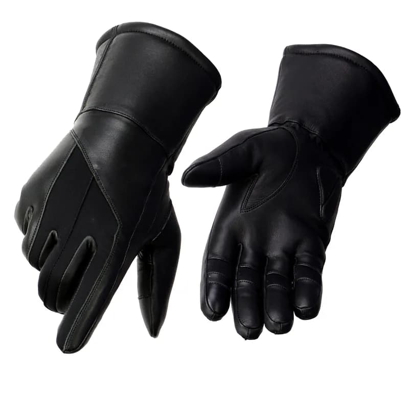 Milwaukee Leather MG7701 Women's Deer Skin Leather Insulated Gauntlet Gloves w/ i-Touch/Wiper Blade/Reflective Piping — image 1 of 1