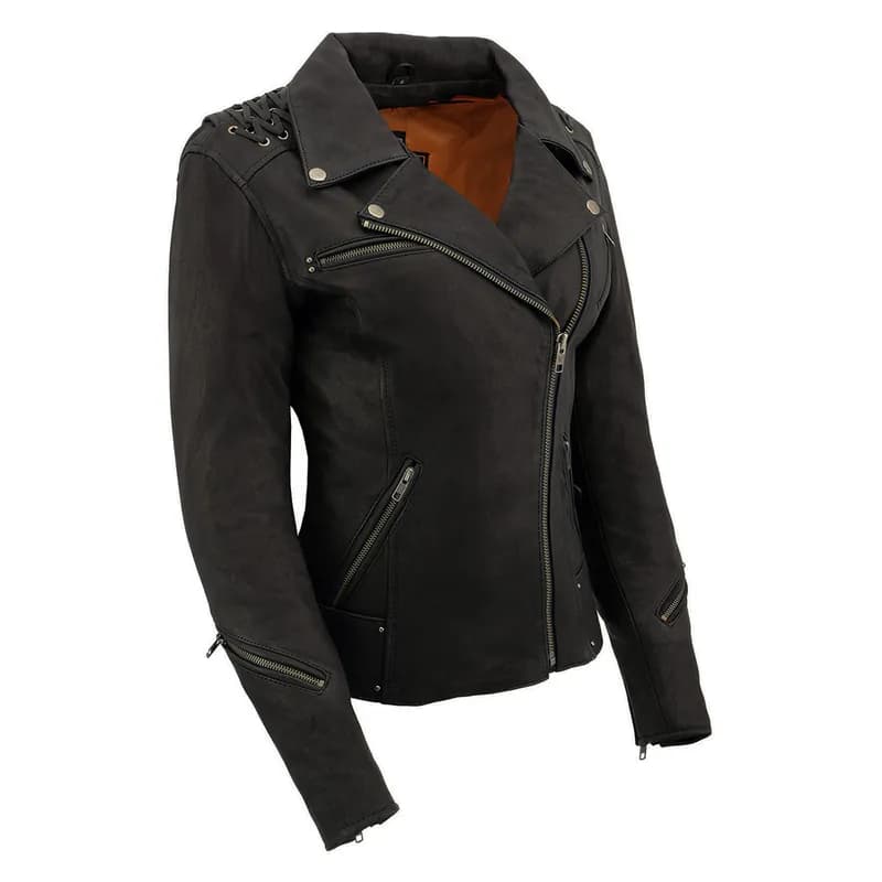 Milwaukee Leather MLL2525 Women's Black Leather Lightweight Lace to Lace Jacket — image 1 of 1