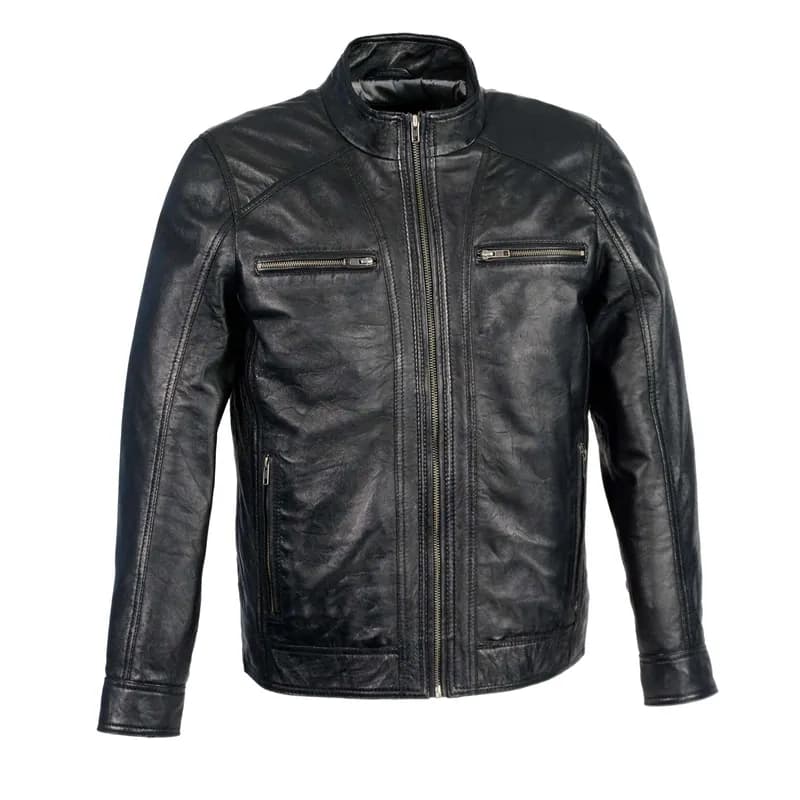 Milwaukee Leather Men's Black Motorcycle Fashion Leather Jacket with Front Zipper Closure SFM1860 — image 1 of 1