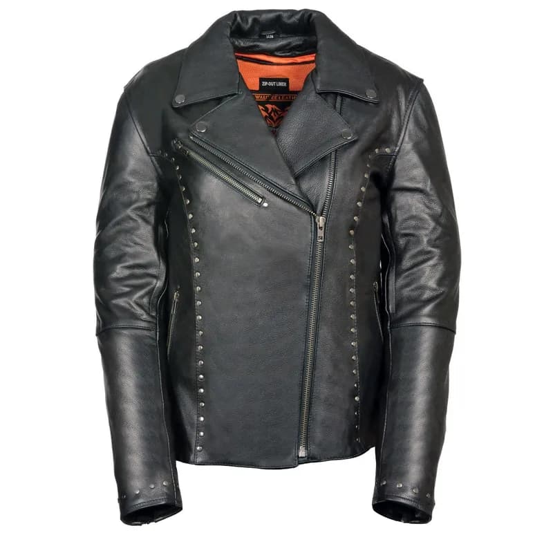 Milwaukee Leather ML1948 Women's Classic Riveted Motorcycle Black Leather Jacket — image 1 of 1