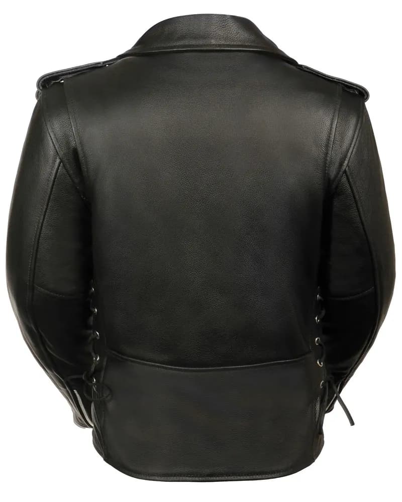 Milwaukee Leather LKL2720 Women's Black Classic Side Lace Leather Motorcycle Jacket — image 1 of 1