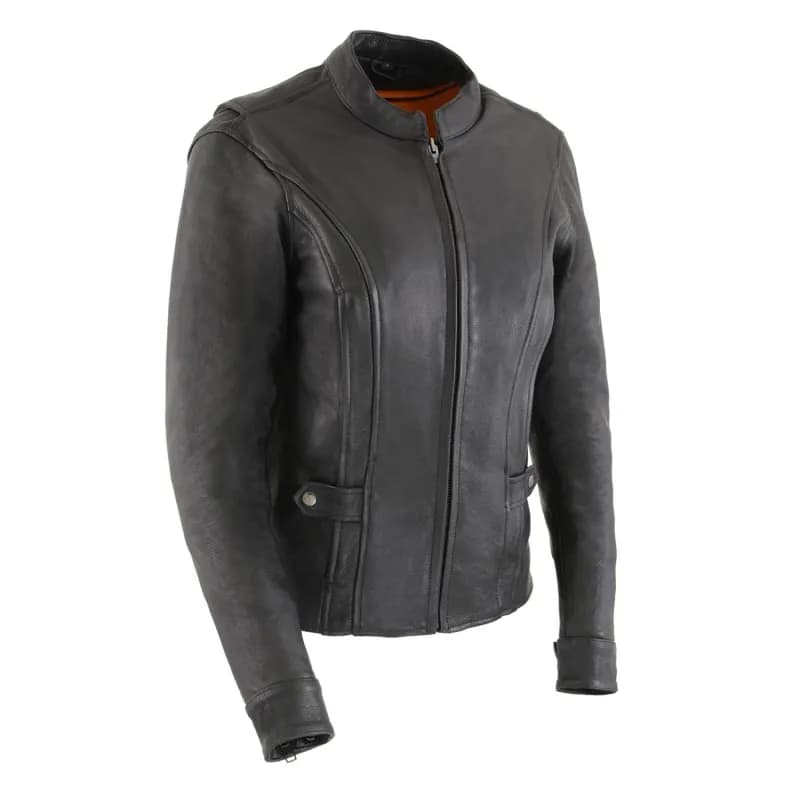 Milwaukee Leather MLL2530 Women's Vented Black Leather Scooter Jacket — image 1 of 1