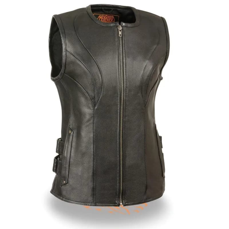 Milwaukee Leather Chaps for Men's Black Premium Leather- Classic Jean Style Pockets Motorcycle Riders Chap- LKM5781 — image 1 of 1