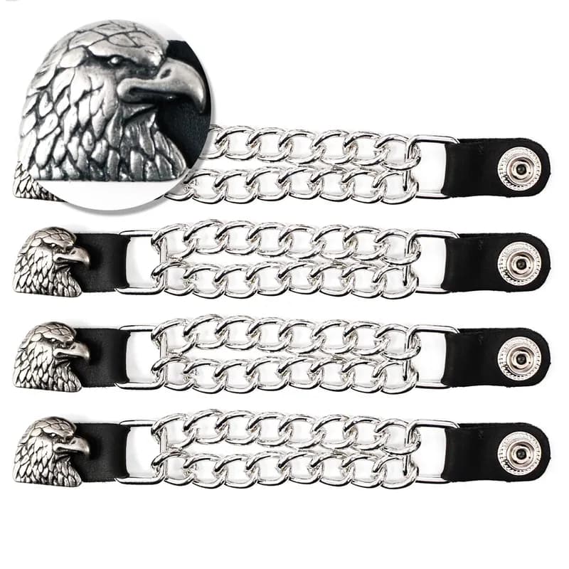 Pink 4 Inch 4-PCS Vest Extender Set - Double Chrome Chains w/ Genuine Leather — image 1 of 1