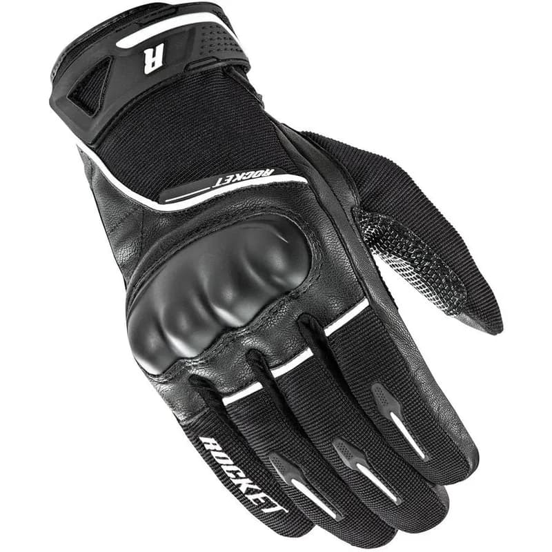 Super Moto Men's Black and White Leather Gloves — image 1 of 1