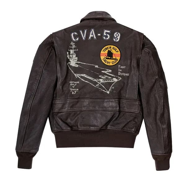 Hand-Painted USS Forrestal Carrier Pilot's Vietnam Flight Jacket Z21E002IHP — image 1 of 1
