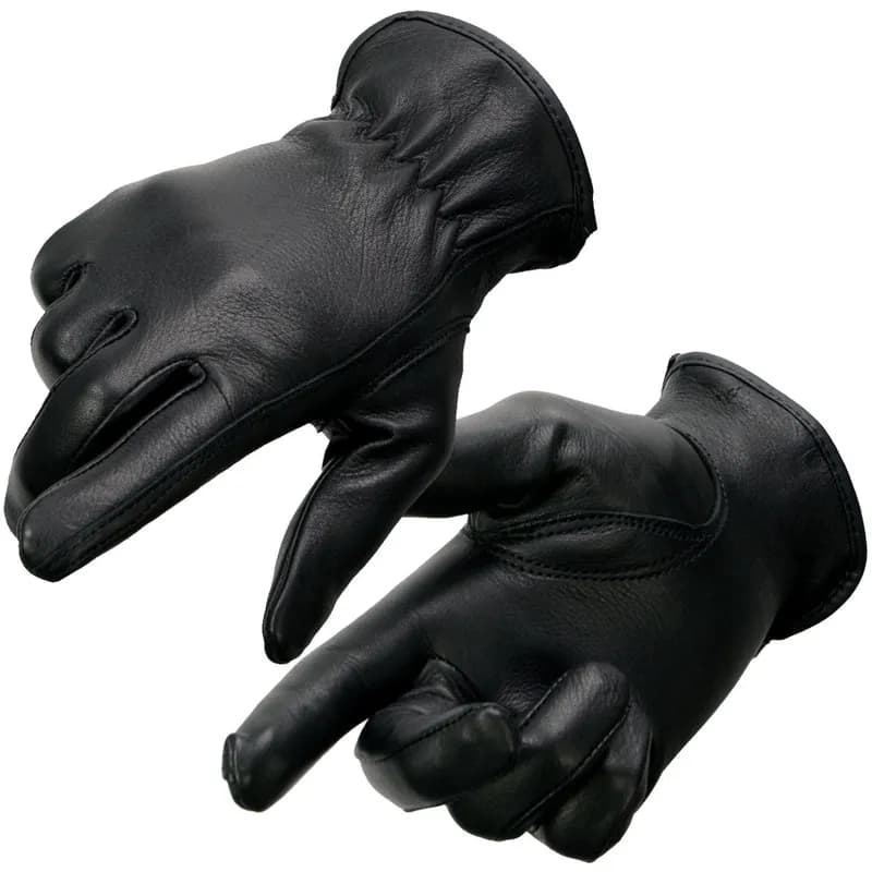 Women's Black Leather Motorcycle Rider Unlined Gloves w/ Cool-Tec Leather Treatement — image 1 of 1