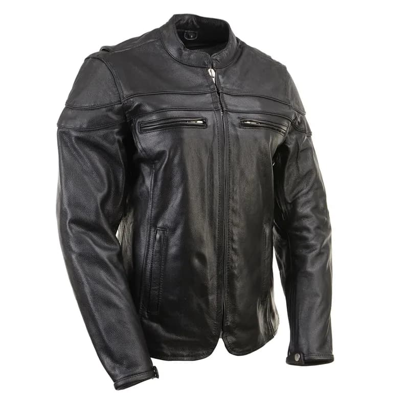 Women's Premium Black Leather Motorcycle Rider Jacket with CE Armor Protection — image 1 of 1