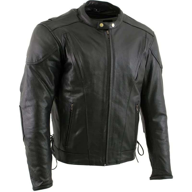 Women's Premium Black Motorcycle Riders Leather Jacket w/ Zip-Out Liner — image 1 of 1