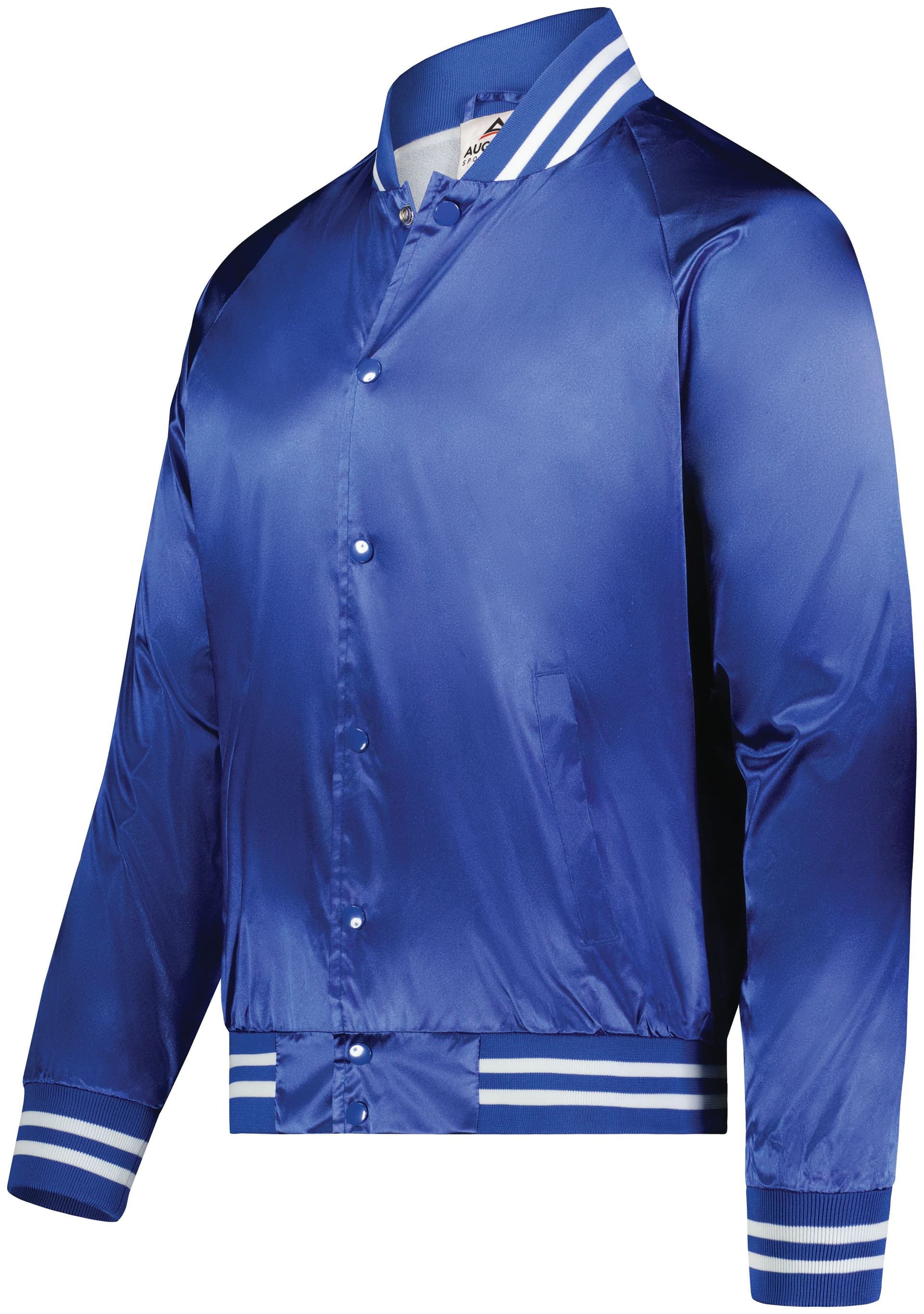 Satin Baseball Jacket/Striped Trim — image 1 of 1