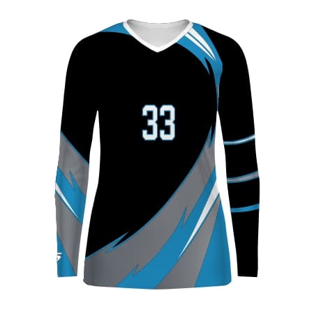 Ladies FreeStyle Sublimated Long Sleeve Stretch Volleyball Jersey — image 1 of 1