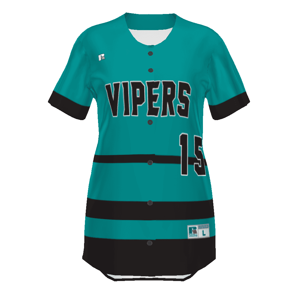 Girls FreeStyle Sublimated Faux Full-Button Jersey — image 1 of 1