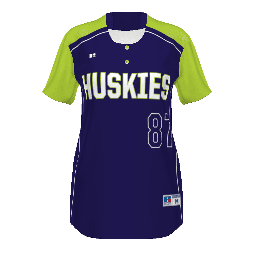Ladies FreeStyle Sublimated Two-Button Softball Jersey — image 1 of 1