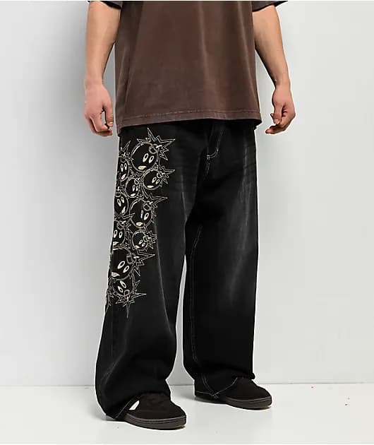 Pockets Full Black Wash Baggy Jeans — image 1 of 1