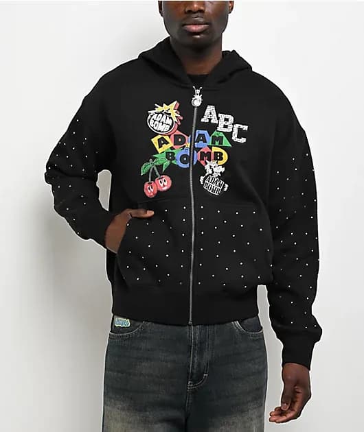 Variety Patch Black Zip Hoodie — image 1 of 1
