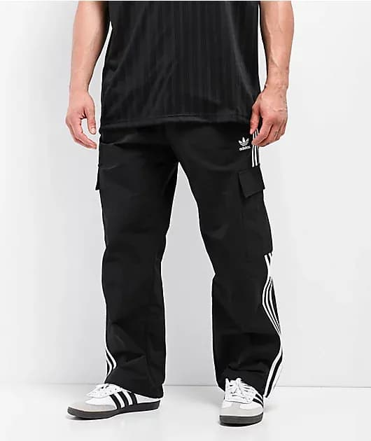 adicolor 3-Stripe Black Cargo Pants — image 1 of 1