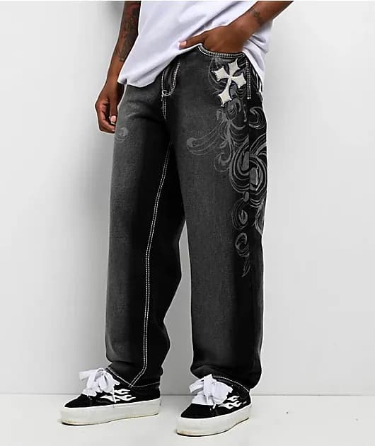 Ambush Royal Cross Black Wash Loose Fit Jeans — image 1 of 1