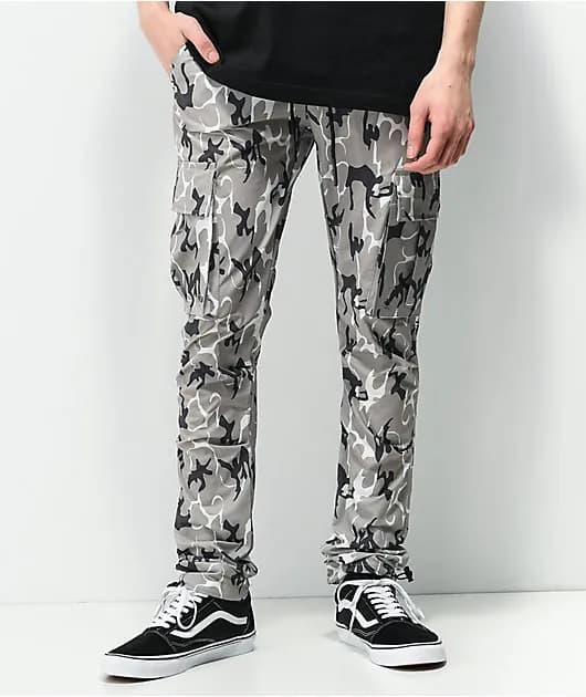 Black Grey Camo Cargo Jogger Pants — image 1 of 1