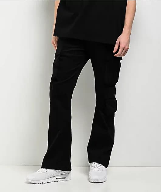 Black Flare Cargo Pants — image 1 of 1