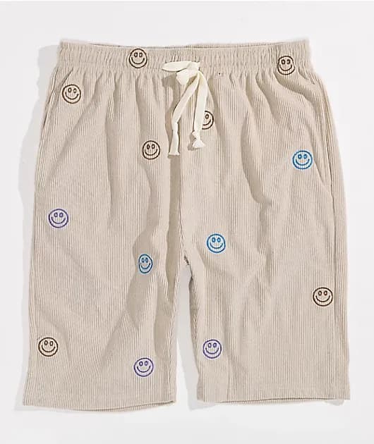 Embroidered Corduroy Khaki Shorts — image 1 of 1