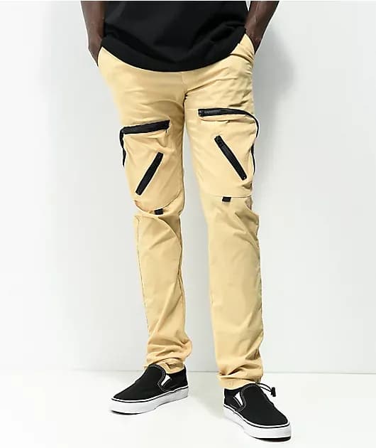 Khaki Nylon Cargo Pants — image 1 of 1