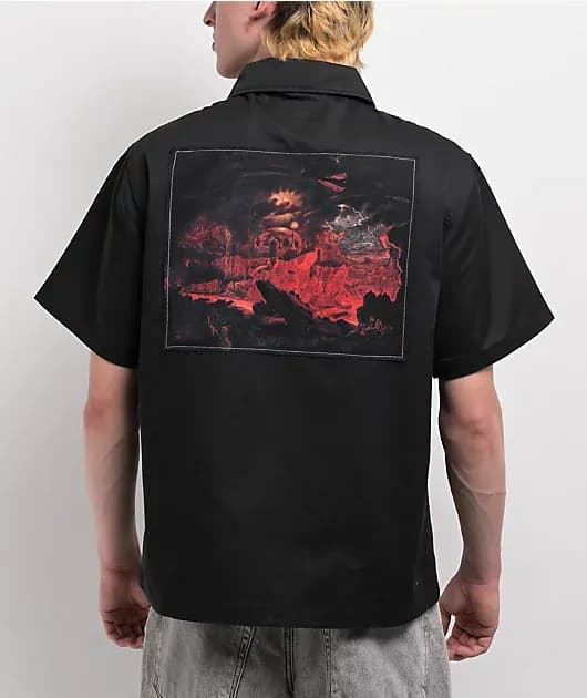 Angel Black Zip Work Shirt — image 1 of 1