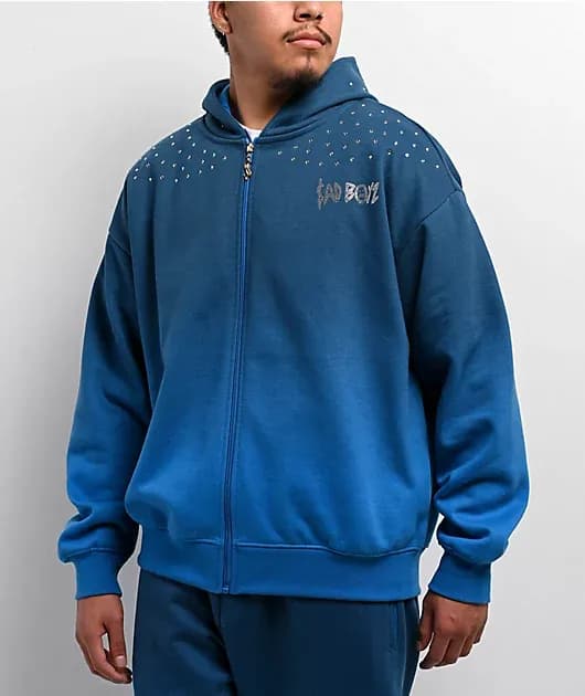 Angel Blue Rhinestone Zip Hoodie — image 1 of 1