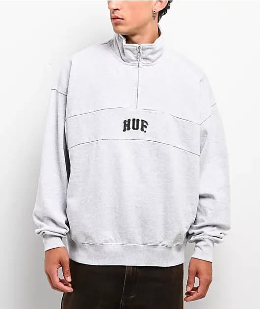 Arch Enzyme Heather Grey Quarter Zip Sweatshirt — image 1 of 1